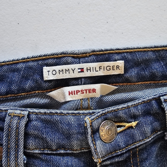 Tommy Hilfiger Vintage Y2K Blue Straight Cropped Jeans Classic Style - Picture 2 of 14